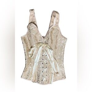 Women’s Bustier Strap Lace Up Side Zipper Corset Top Size XS
